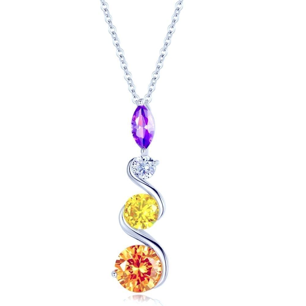 NEW! S925 RAINBOW 🌈 CZ PENDANT W/S925 18” STAMPED ITALIAN CHAIN!